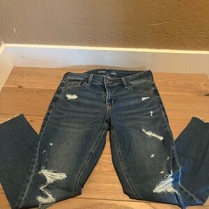 Old Navy Blue Skinny Jeans with Distressed Details